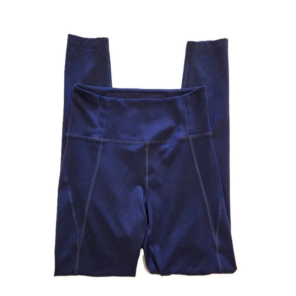 Girlfriend Collective Navy Blue High Rise Full Length Leggings - Size S
